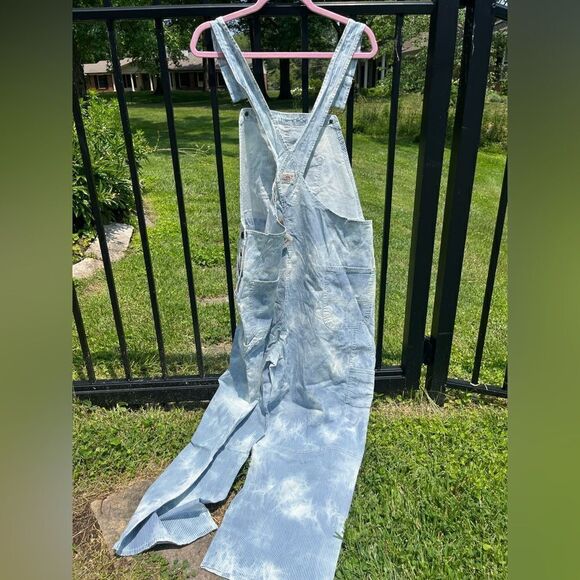 Faherty Cotton Indigo Tie Dye Mechanic Summer Wash Overalls NWT - Picture 11 of 14